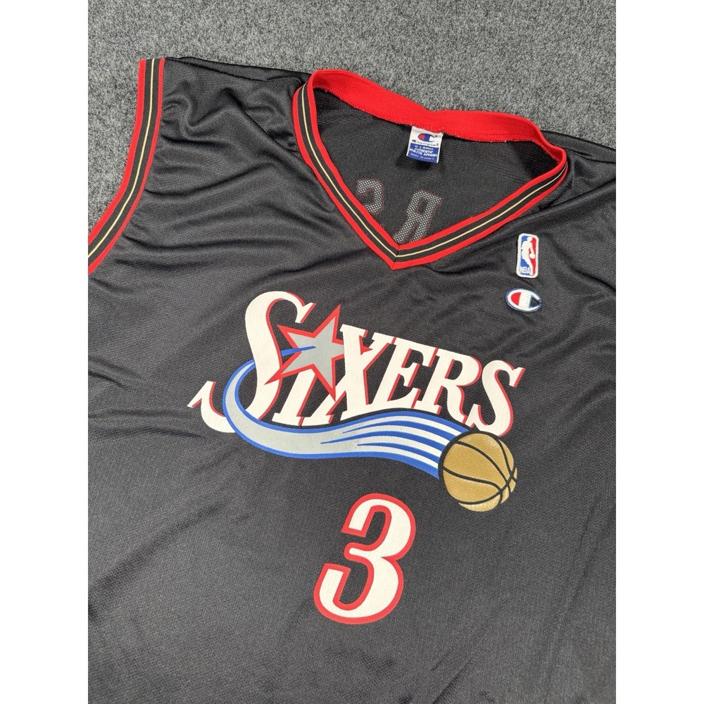 VTG Champion Allen Iverson Philadelphia 76ers Jersey Mens XL Black NBA
